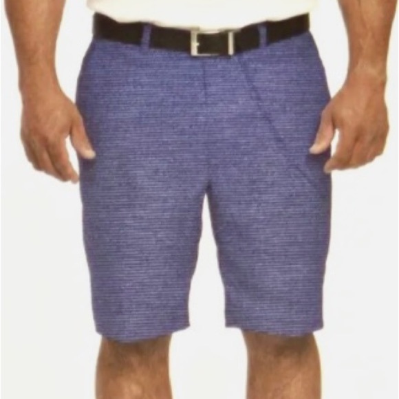 NWT Pebble Beach Men Dry Luxe Performance Blue Stripe Shorts Size 36 - Picture 1 of 10